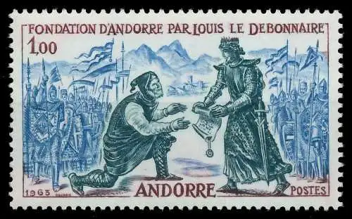 ANDORRA (FRANZ. POST) 1963 Nr 181 postfrisch SB0ED06