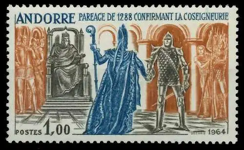 ANDORRA (FRANZ. POST) 1964 Nr 184 postfrisch 084612