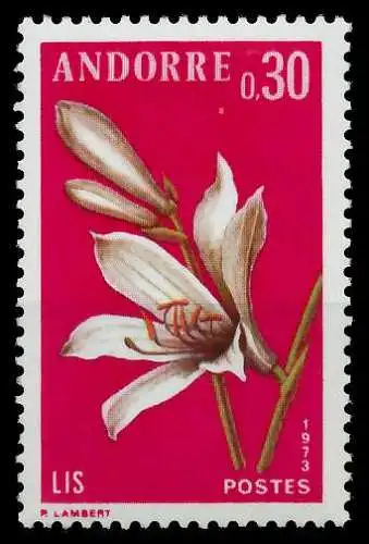 ANDORRA (FRANZ. POST) 1973 Nr 250 postfrisch SB148BE