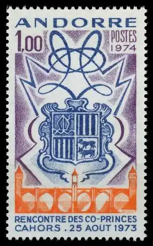 ANDORRA (FRANZ. POST) 1974 Nr 260 postfrisch SB1494A