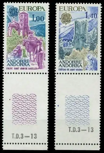 ANDORRA (FRANZ. POST) 1977 Nr 282-283 postfrisch SENKR 08935A