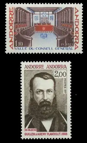 ANDORRA (FRANZ. POST) 1977 Nr 286-287 postfrisch SB14AC2