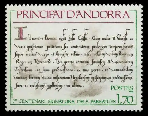 ANDORRA (FRANZ. POST) 1978 Nr 294 postfrisch SB14B36