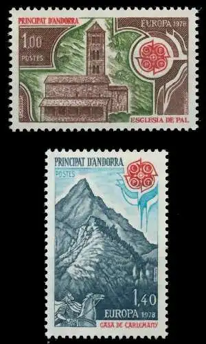 ANDORRA (FRANZ. POST) 1978 Nr 290-291 postfrisch SB14B16