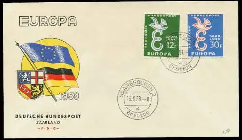 BRD BUND 1958 Nr 295-296 BRIEF FDC 0894A2