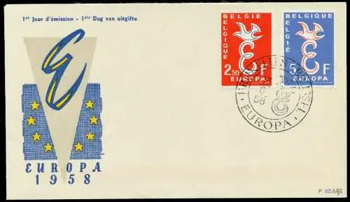 BELGIEN 1958 Nr 1117-1118 BRIEF FDC 0894A6