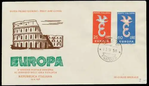 ITALIEN 1958 Nr 1016-1017 BRIEF FDC 0894AA