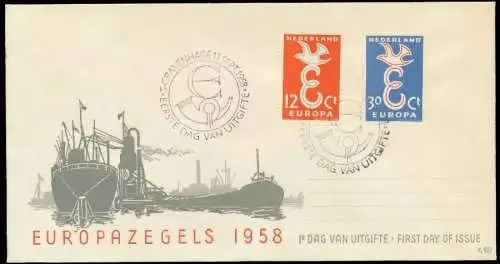 NIEDERLANDE 1958 Nr 718-719 BRIEF FDC 0894BA