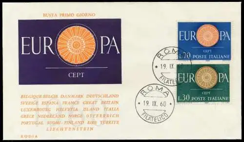 ITALIEN 1960 Nr 1077-1078 BRIEF FDC 0894E2