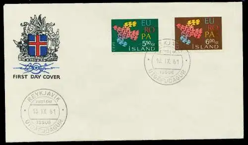 ISLAND 1961 Nr 354-355 BRIEF FDC 08950A