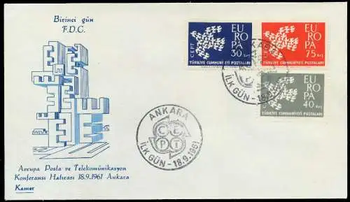 TÜRKEI 1961 Nr 1820-1822 BRIEF FDC 08951A