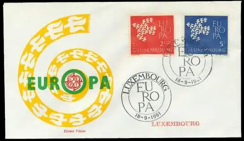 LUXEMBURG 1961 Nr 647-648 BRIEF FDC 089522