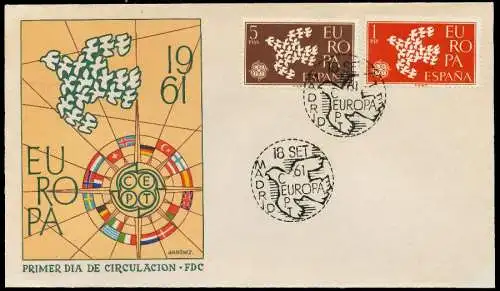 SPANIEN 1961 Nr 1266-1267 BRIEF FDC 08953A