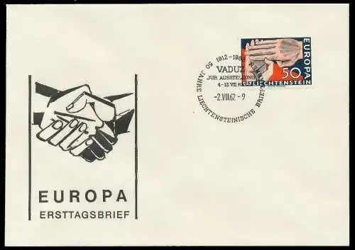 LIECHTENSTEIN 1962 Nr 418 BRIEF FDC 08954A