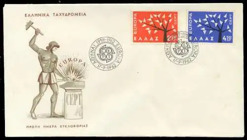 GRIECHENLAND 1962 Nr 796-797 BRIEF FDC 08955E