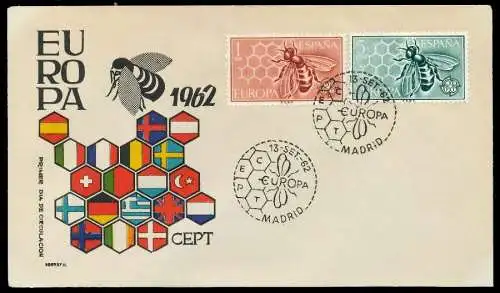 SPANIEN 1962 Nr 1340-1341 BRIEF FDC 089562