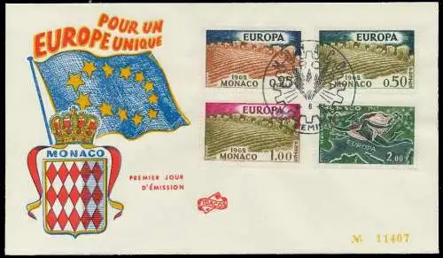 MONACO 1962 Nr 695-698 BRIEF FDC 08956E