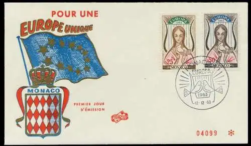 MONACO 1963 Nr 742-743 BRIEF FDC 089572