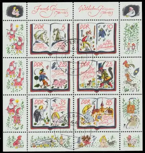 DDR BLOCK KLEINBOGEN Nr 2987-2992 gestempelt KLEINBG 09B3CA