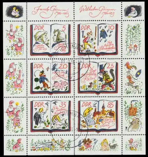 DDR BLOCK KLEINBOGEN Nr 2987-2992 gestempelt KLEINBG 09B3D2