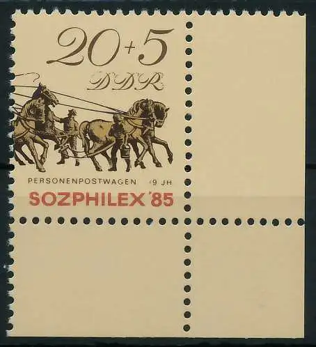 DDR 1985 Nr 2966 postfrisch ECKE-URE 0A6C12