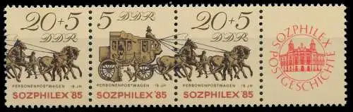 DDR ZUSAMMENDRUCK Nr W17+ZF postfrisch 4ER STR 0A6C62