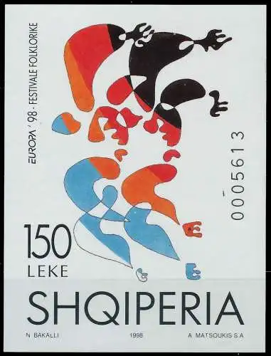 ALBANIEN 1998 Block 112 postfrisch 0B4A12