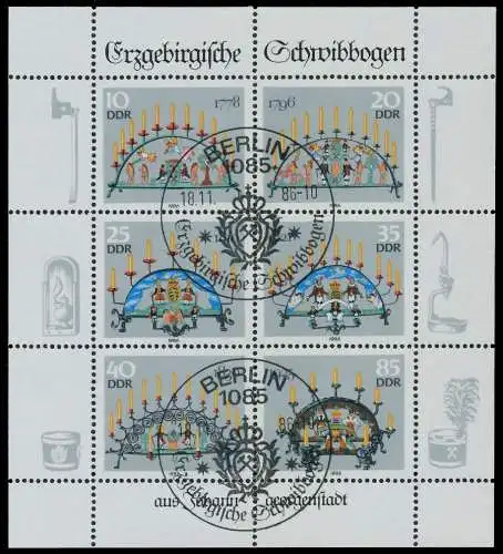 DDR BLOCK KLEINBOGEN Nr 3057KB-3062KB ESST KLEI SB4834A