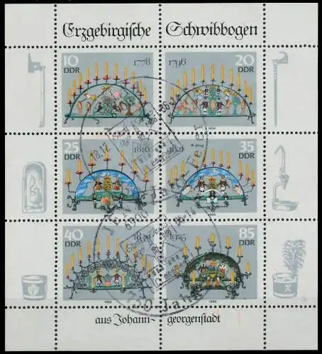 DDR BLOCK KLEINBOGEN Nr 3057KB-3062KB gestempelt KLEINBG 0B4D26