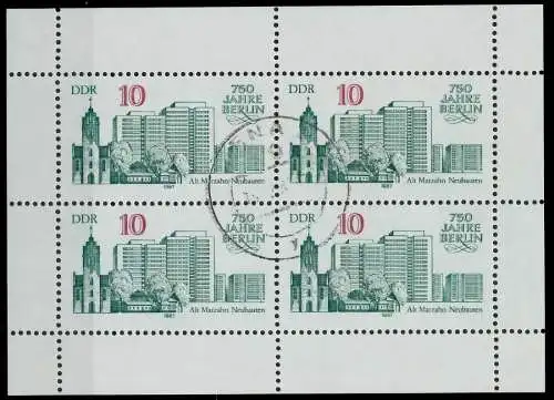 DDR BLOCK KLEINBOGEN Nr 3076 zentrisch gestempelt KLEINBG 0B505A