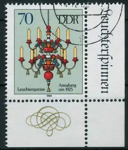 DDR 1989 Nr 3294 gestempelt ECKE-URE 0BFC46