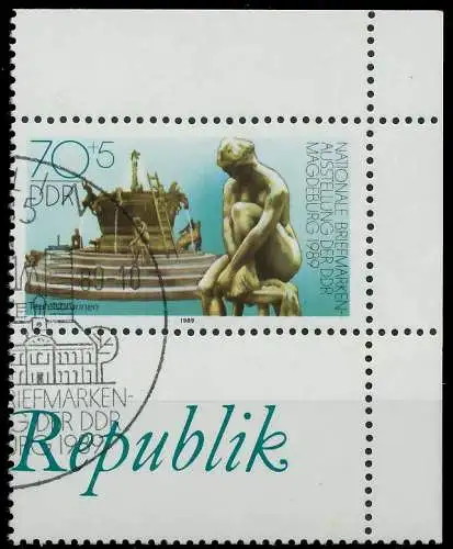 DDR ZUSAMMENDRUCK Nr ZF+3266 gestempelt SENKR PAAR ECKE- 0CC22A