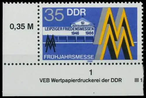 DDR 1986 Nr 3003 postfrisch ECKE-ULI 0CC4A2