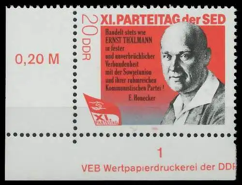 DDR 1986 Nr 3010 postfrisch ECKE-ULI 0CC5EA