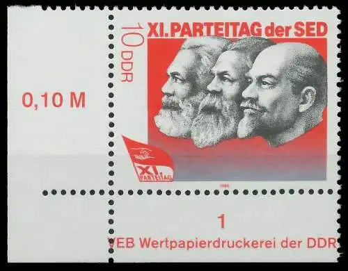 DDR 1986 Nr 3009 postfrisch ECKE-ULI 0CC5EE