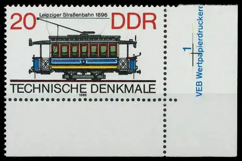 DDR 1986 Nr 3016 postfrisch ECKE-URE 0CC69E