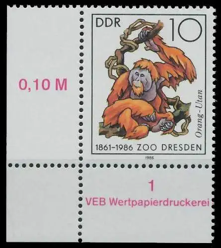 DDR 1986 Nr 3019 postfrisch ECKE-ULI 0CC6BA