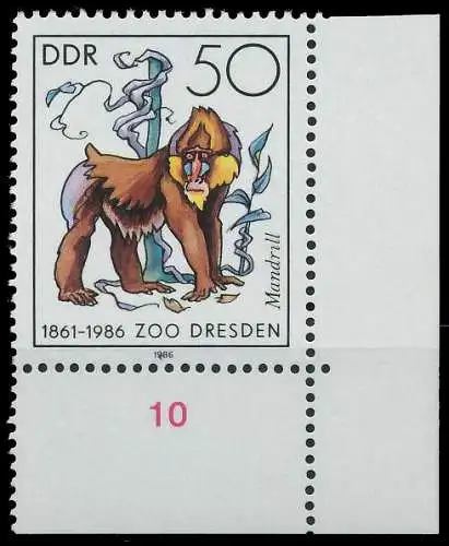 DDR 1986 Nr 3021 postfrisch ECKE-URE 0D267E