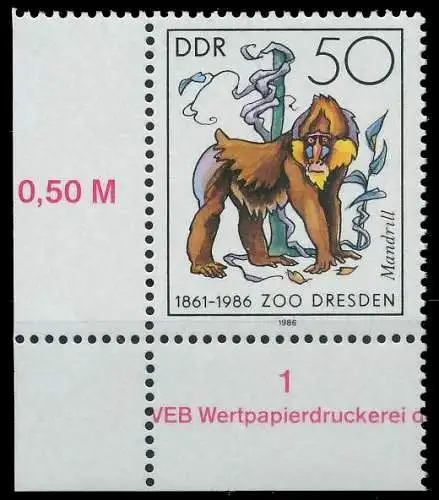 DDR 1986 Nr 3021 postfrisch ECKE-ULI 0D2686