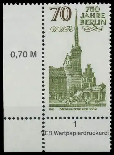 DDR 1986 Nr 3026 postfrisch ECKE-ULI 0D26FE
