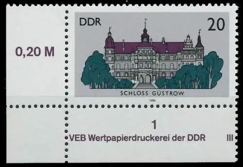 DDR 1986 Nr 3033 postfrisch ECKE-ULI 0D27AE