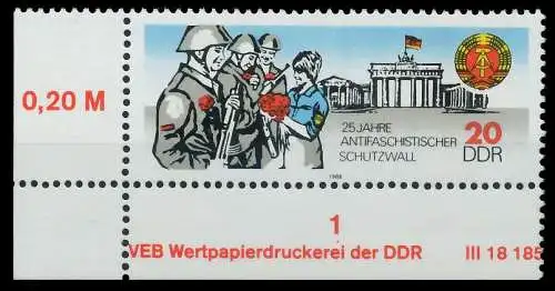 DDR 1986 Nr 3037 postfrisch ECKE-ULI 0D27EA