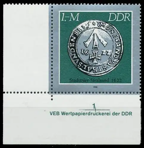 DDR 1986 Nr 3044 postfrisch ECKE-ULI 0D28AE