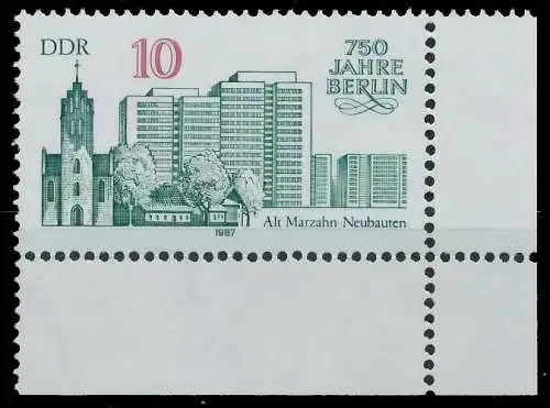 DDR 1987 Nr 3076 postfrisch ECKE-URE 0D2BA6