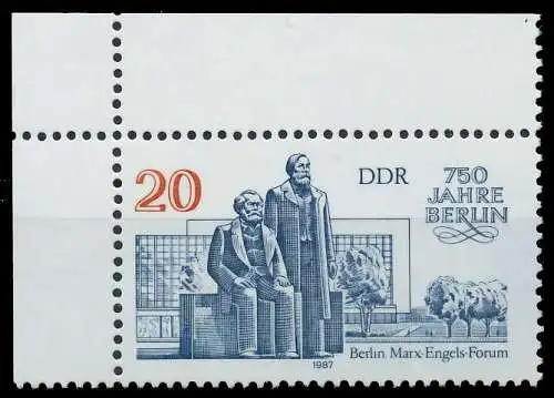 DDR 1987 Nr 3077 postfrisch ECKE-OLI 0D2BDA