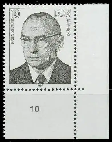 DDR 1987 Nr 3082 postfrisch ECKE-URE 0D2CBE