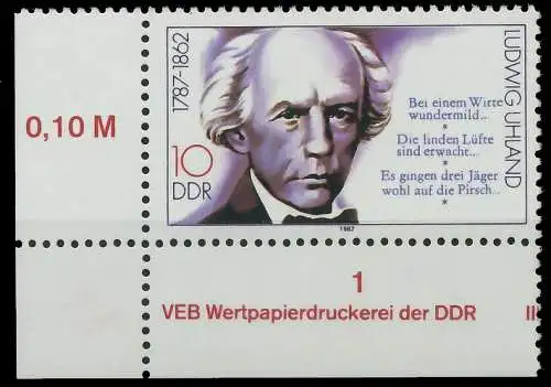 DDR 1987 Nr 3091 postfrisch ECKE-ULI 0D2D9A