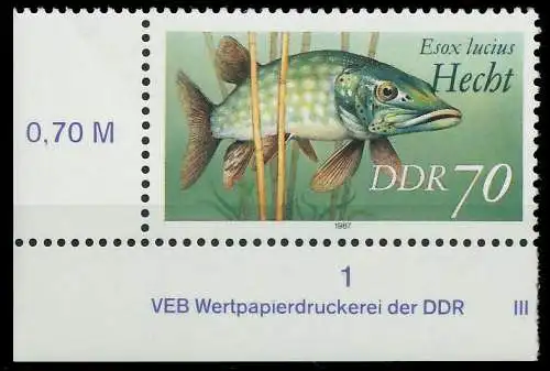 DDR 1987 Nr 3100I postfrisch ECKE-ULI 0D965A