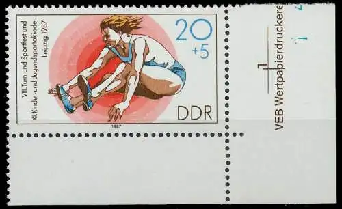 DDR 1987 Nr 3113 postfrisch ECKE-URE 0D98C6