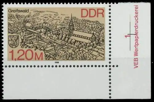 DDR 1988 Nr 3166 postfrisch ECKE-URE 0DDD76